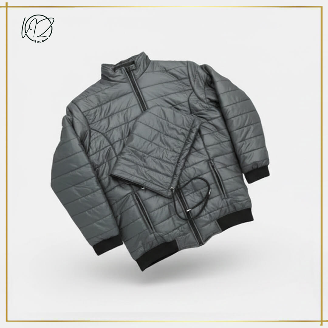 charcoal Puffer Quilted Jacket