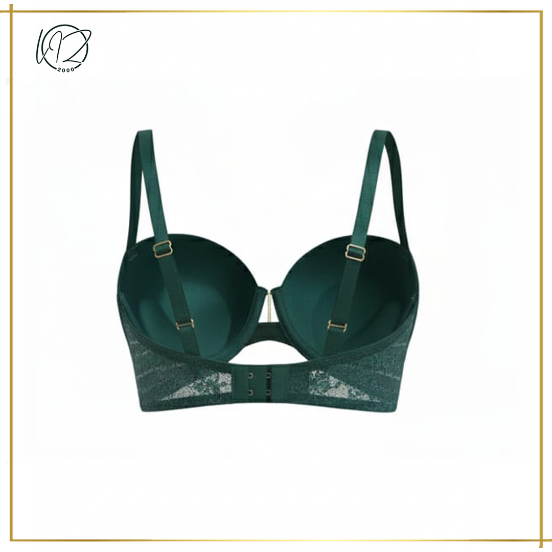 Olive Lace Push-Up Longline Bra
