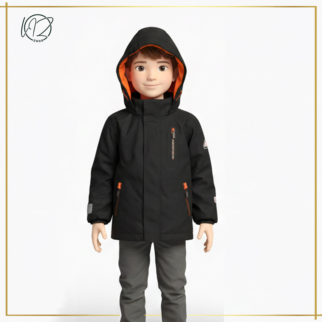 Black & Neon Tech-Shell Winter Parka