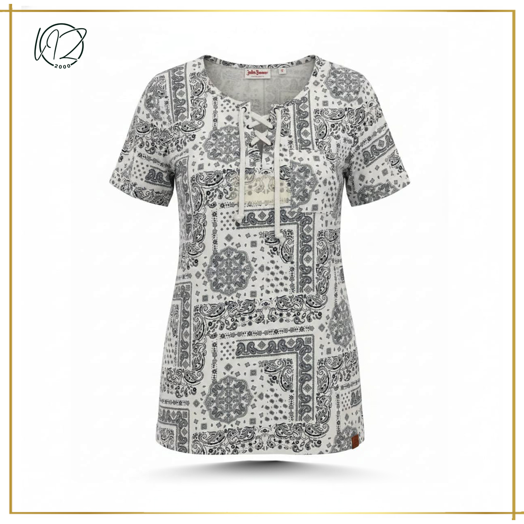 Premium White Printed Tops